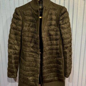 All Saints Fur Trim Coat